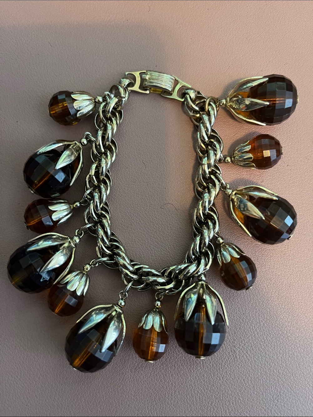 Vintage 1950s Napier "Cumquat" Dangle Charm Bracelet